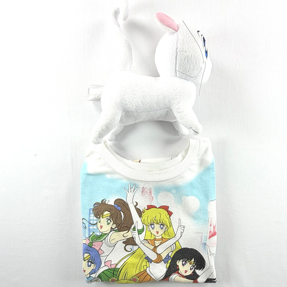 Sailor Moon Women's Anime Manga Print Shirt Size S with Artemis 7” Plush